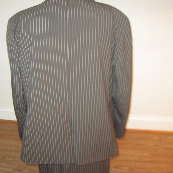 NWT JOHN MEYER Brown Stripe Jacket Skirt Suit 22W - Picture 6 of 8